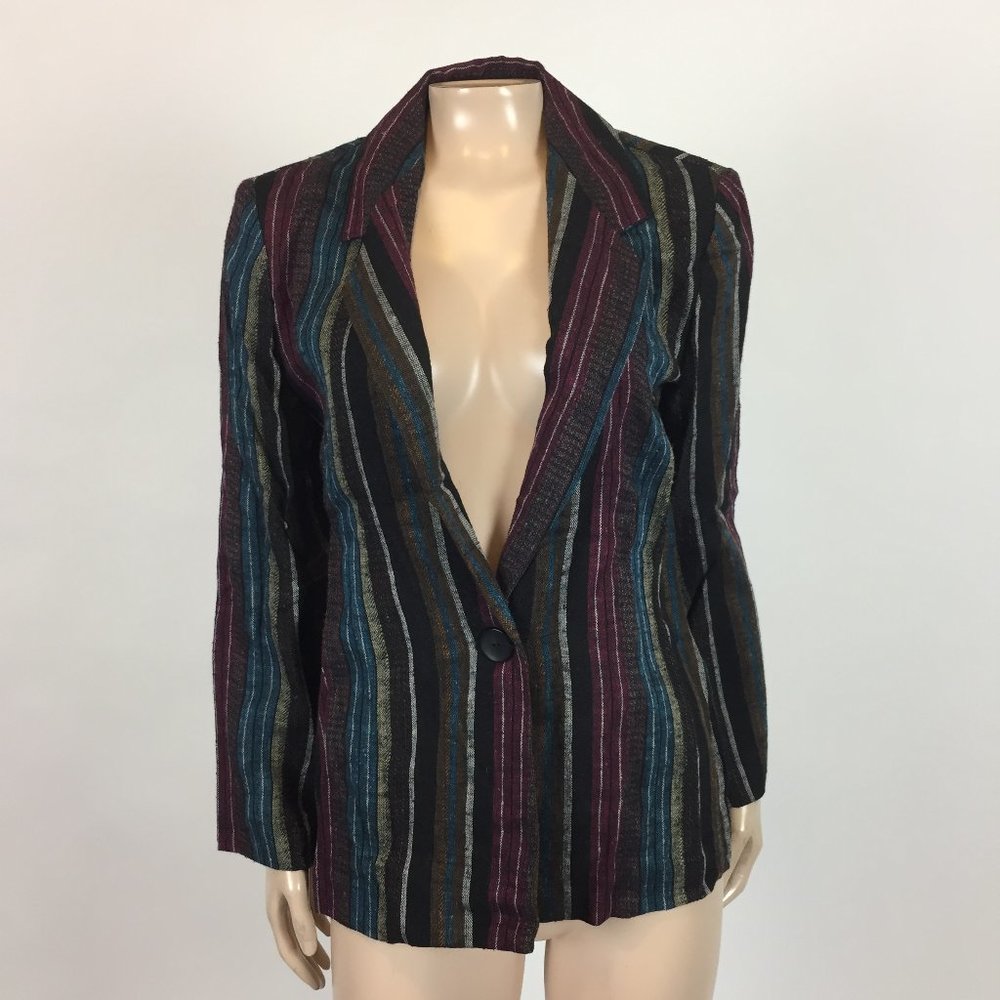 Vintage 80's Via Sant Andrea Tweed Wool Blazer B16